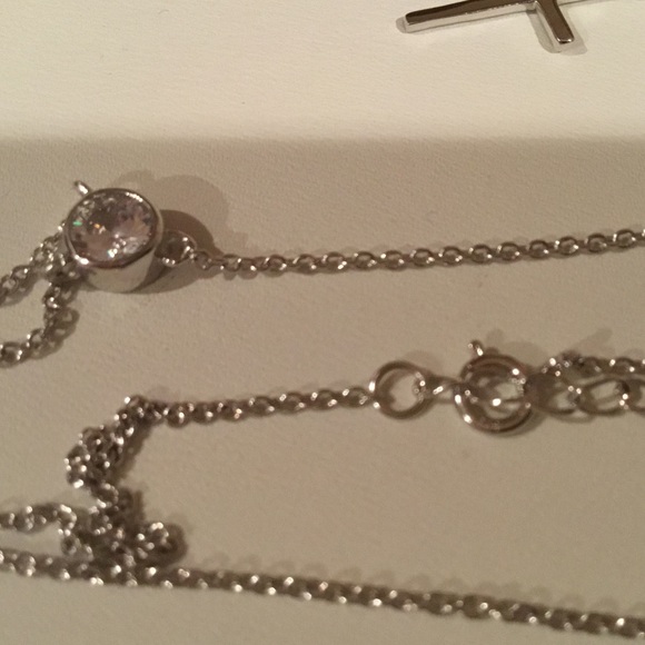 Sale $26 Firm! Sterling Silver Cross Drop Necklace - Picture 9 of 12